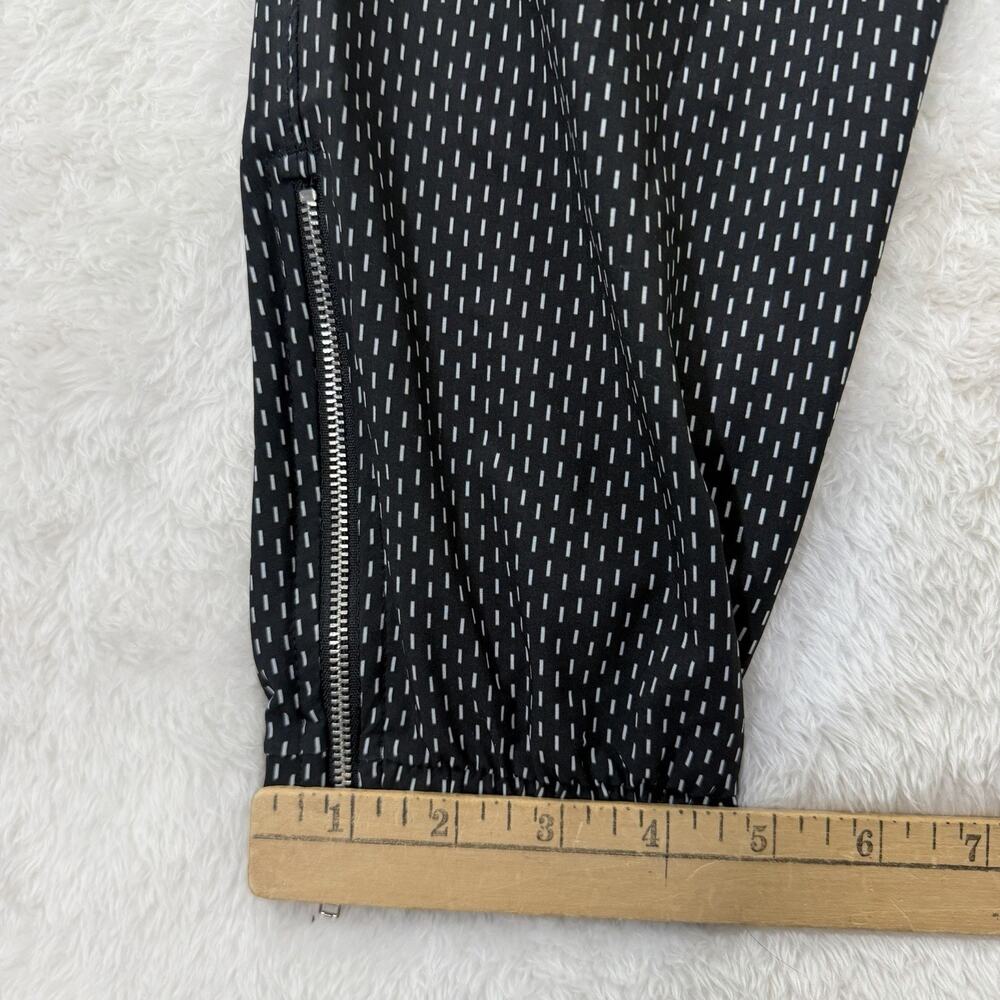 Albion Jogger Pants S Black White Print Zip Ankle Pockets Athleisure Activewear - Picture 2 of 10